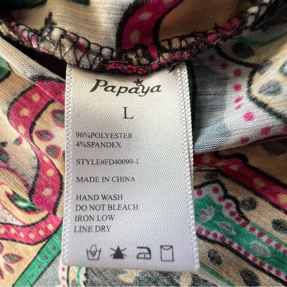 Papaya mini dress, size large, multicolored. - Picture 5 of 9